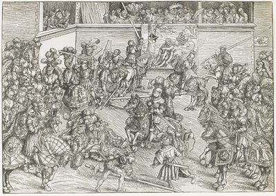 The Second Tournament with Tapestry of Samson and the Lion, 1509 by Lucas Cranach the Elder